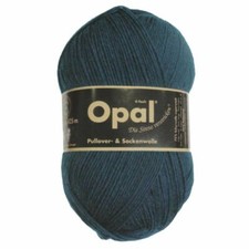 Opal Sock Yarn Uni Solid superwash 4-ply 100g/465yd, 5187 blue petrol