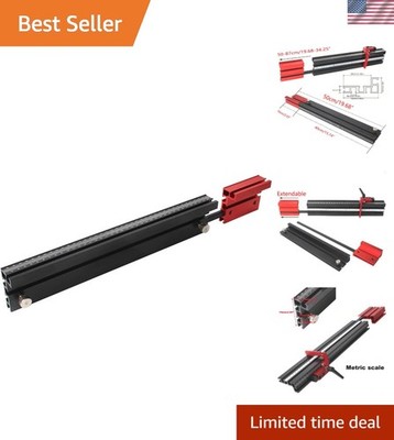 Aluminum Miter Saw Fence - Precision Cutting with Laser Measure & Metric Scale