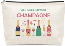 Champagne Gifts Makeup Bag for Friends Sisters Drinking Themed Gifts for Champa