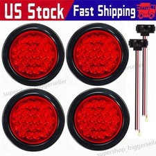 4pcs 4inch Round 24-led Truck Trailer Stop Turn Tail Brake Lights Waterproof