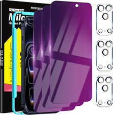 3 Pack Gradient Colorful Privacy Screen Protector for Iphone 17 Pro Anti-Blue