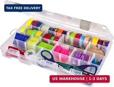 Large Solutions Box Clear Art Craft Organizer with Dividers - Plastic Storage