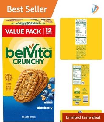 BelVita Blueberry Breakfast Biscuits - Value Pack of 12 (4 Biscuits Each)