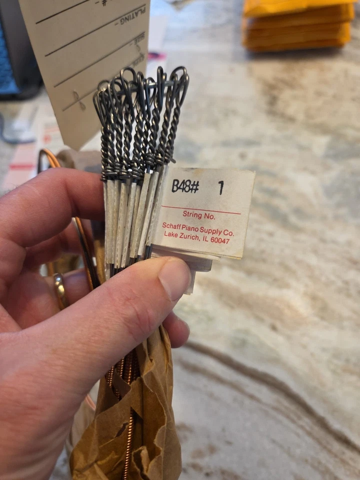 Juego completo de cuerdas de bajo para piano universal Schaff - Serie de 19 cuerdas finas Foto 3 de 4