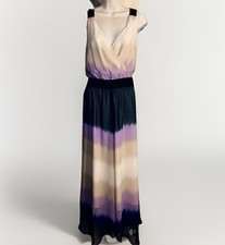 Express NWT Umbre Maxi dress Asymmetrical Lined Size Large MSRP $128 Tie Dye