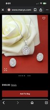 Sterling Silver Diamond Octagon Necklace Set
