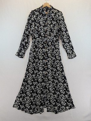 Preloved River Island einfarbiges Blatt Maxi Shirt Kleid - Größe UK 12