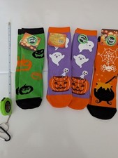 4-NWT Halloween GLOW IN THE DARK Socks Kids one size Jack-o-lantern, Ghost