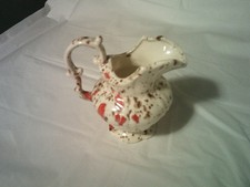Mullins Ceramics Pitcher With Orange and White Splatter