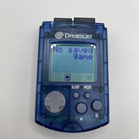 Official Sega Dreamcast Clear Blue VMU HKT-7000 Memory Card /w New Batteries!!