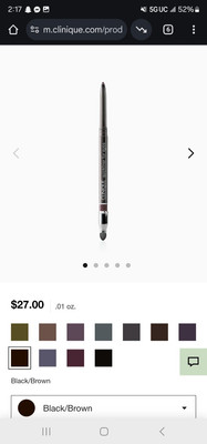 Clinique Quickliners For Eyes 11 BLACK/BROWN - .01oz./3g