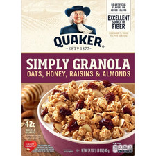 Quaker Simply Granola Breakfast Cereal, Oats Honey Raisins & Almonds, 24.1 oz