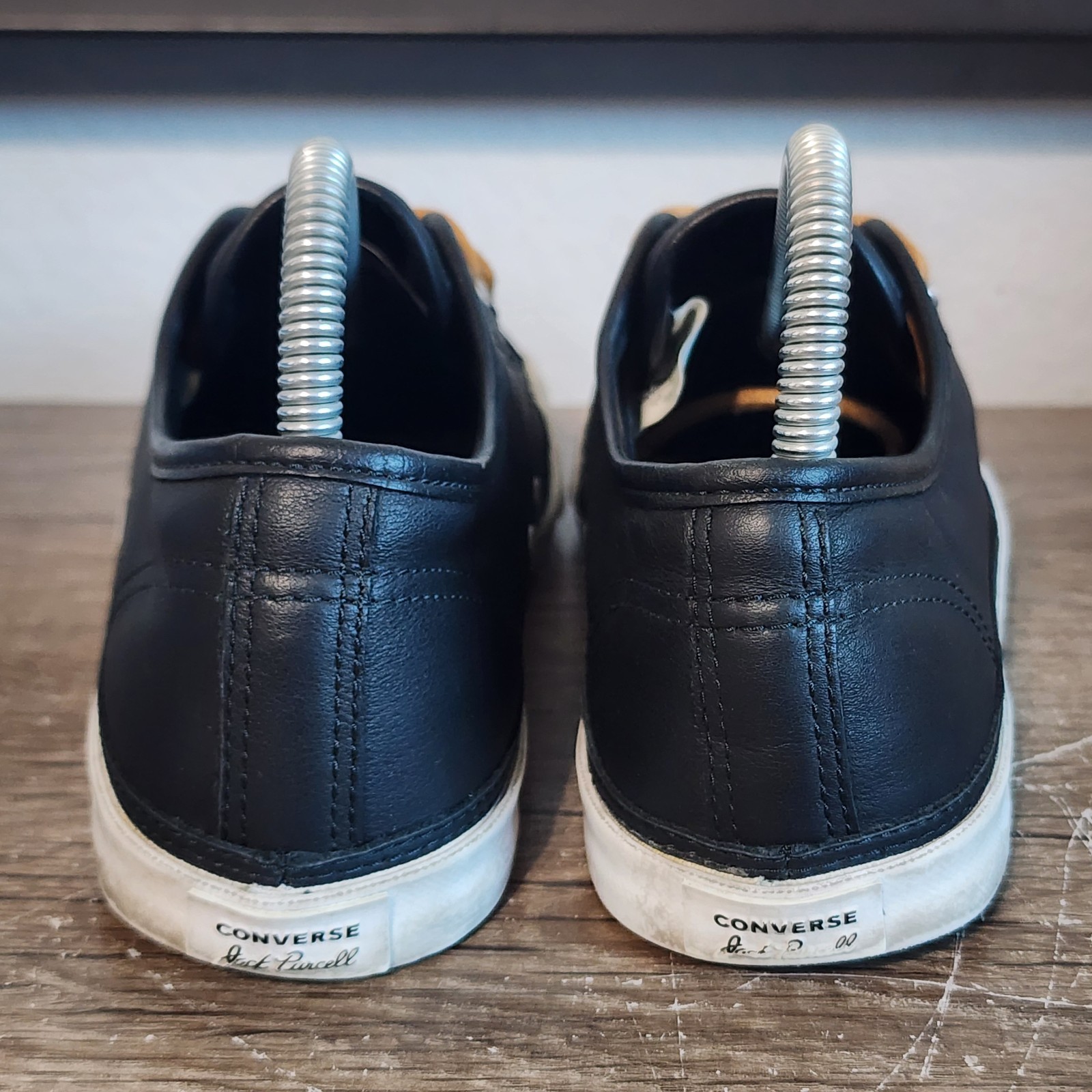 Converse Jack Purcell Ox Women’s Leather Athletic Shoes Sneakers Size 7.5 Black image 4