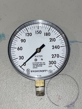 Ashcroft 35W1005PH 02L XUL 3-1/2" Face 0-300 PSI Water Pressure Gauge 1/4" NPT