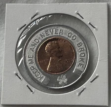 1959 ENCASED U.S. LINCOLN CENT, IKE SMITH COINS - 346 W. BAKER, FORT WAYNE