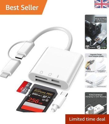 High-Speed 3-in-1 SD Kartenleser für iPhone: Unterstützt 256GB & Zwei-Wege-Übertragung