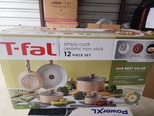 T-Fal 12pc Simply Cook Ceramic Cookware Set Beige