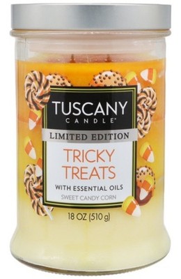 Tuscany Candle Halloween Tricky Treats Sweet Candy Corn 18 oz Jar with Lid