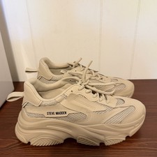 Steve Madden Neutral Platform Chunky Sneakers in Beige