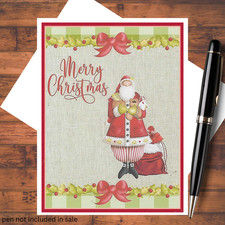 Country Christmas Santa DIY Card Making Kit EZ Budget Greeting Cards w/Envelopes