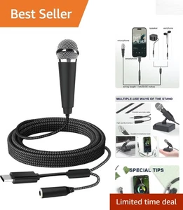 Mini USB-C Microphone Karaoke pour iPhone & Android – Parfait pour les Vlogs & Musique