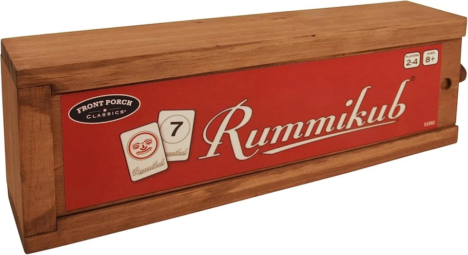Front Porch Classics, Rummikub Edición Vintage en Estuche de Almacenamiento de Madera con 4 B Foto 2 de 4
