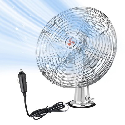CRAFTZONE 12V Portable Fan RV | Truck Cooling Heavy Duty 9'' Small, Silver 