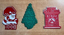 Vintage Rubber Refrigerator Magnets Christmas Lot of 3 Magic Magnets -Santa Tree