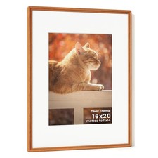 16X20 Picture Frame, Natural Solid Teak Wood Photo Frame with High Tempered G...