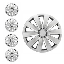 16" Hubcaps 4 Piece Set for Full Wheel Cover Guard SILVER Fits Nissan Versa