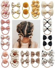 Boutique Baby Girl Hair Ties with Flowers, 28 Pcs Hair Bow Ties for Toddler G...