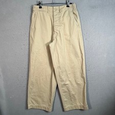 Ralph Lauren Womens Size 8 Beige Cotton Wide Leg Pants