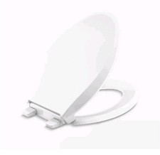 KOHLER 4636-RL-0 Cachet ReadyLatch Elongated Toilet Seat, Quiet-Close Lid, White