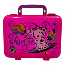 Sanrio Spottie Dottie Locking Plastic Pencil Box Pink Dalmatian Vintage 1996