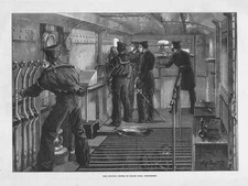 HMS THUNDERER The Conning Tower - Antique Print 1878