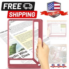 5X Full Page Magnifying Glass for Reading, Lightweight Rectangular Magnifier ...