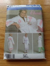 Vintage Chenille Robe Pants Sewing Pattern Housecoat Simplicity 4723 UNCUT