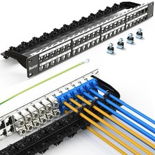 48 Port Patch Panel Blank UTP/STP 1U 19" Keystone Patch Panel with Cable Mana...