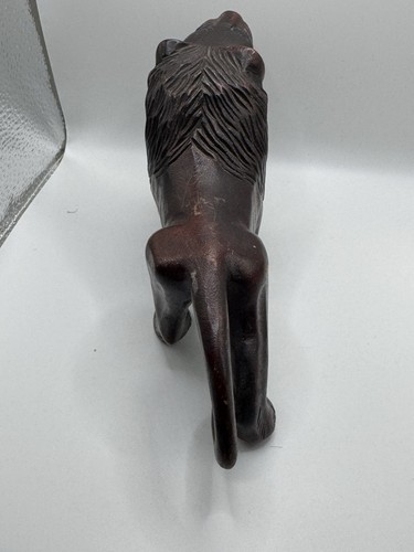 VTG Hand Carved Wood Lion Sculpture 10 Inch - Picture 6 of 11