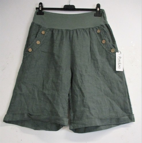 LagenLook Ladies Knee Length 100% Linen Shorts 12 Colours One Size:Regular - Picture 41 of 76