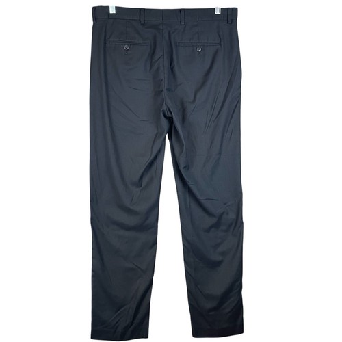 J. Farrar Slim Fit Dress Pants Mens 34x32 Black Flat Front Straight Stretch - Picture 2 of 10