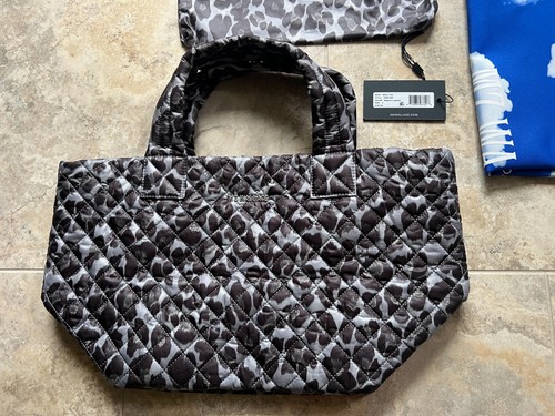 MZ WALLACE Small Metro Tote Gray Black Leopard Print Bag~New w/tags - Picture 14 of 14
