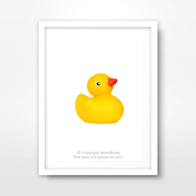 Yellow Rubber Ducky Bathroom Art Print Poster Room Home Decor Duck Picture Ebay