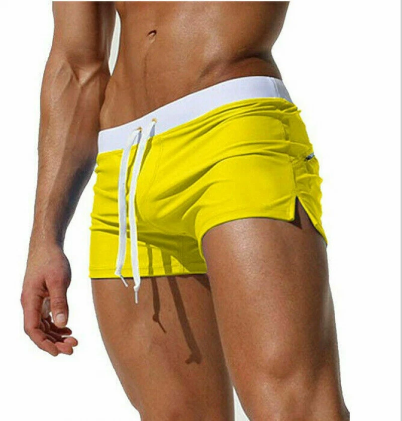 Men's Swimming Trunks Boxers Shorts Swimwear With Pocket Surf Beach Swimsuit - Image 3 of 4