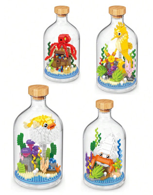 Meeresbewohner Kreative Flasche 3D Puzzle Mikro Bausteine Zum Selbermachen