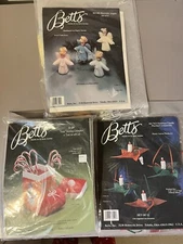 Bett’s Plastic Canvas Holiday Needle Art Craft Kits Angels Ornaments Assortment