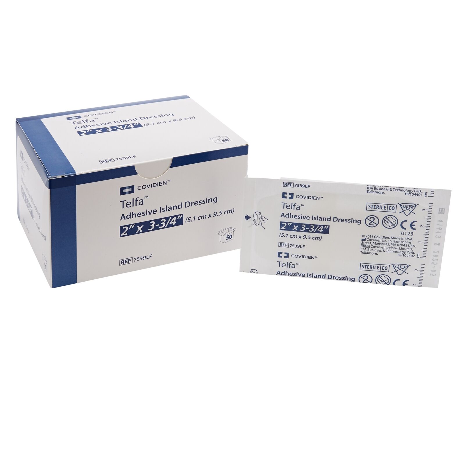 Telfa Sterile Adhesive Strip Rectangle 2 X 3-3/4 Inch 7539LF 50 per Box