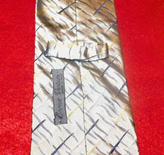 ENRICO VENTURI MADE IN ITALY CORBATA A RAYAS CRUZADAS BEIGE/NEGRO/AMARILLO - CORBATAS PARA EL CUELLO Foto 3 de 3