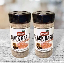 2 Badia Black Garlic Pink Himalayan Salt ~ 9.0z Each