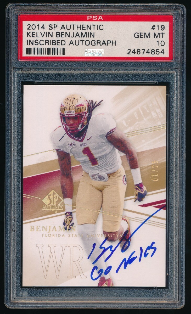 Kelvin Benjamin SP Authentic #19 Inscribed Autograph